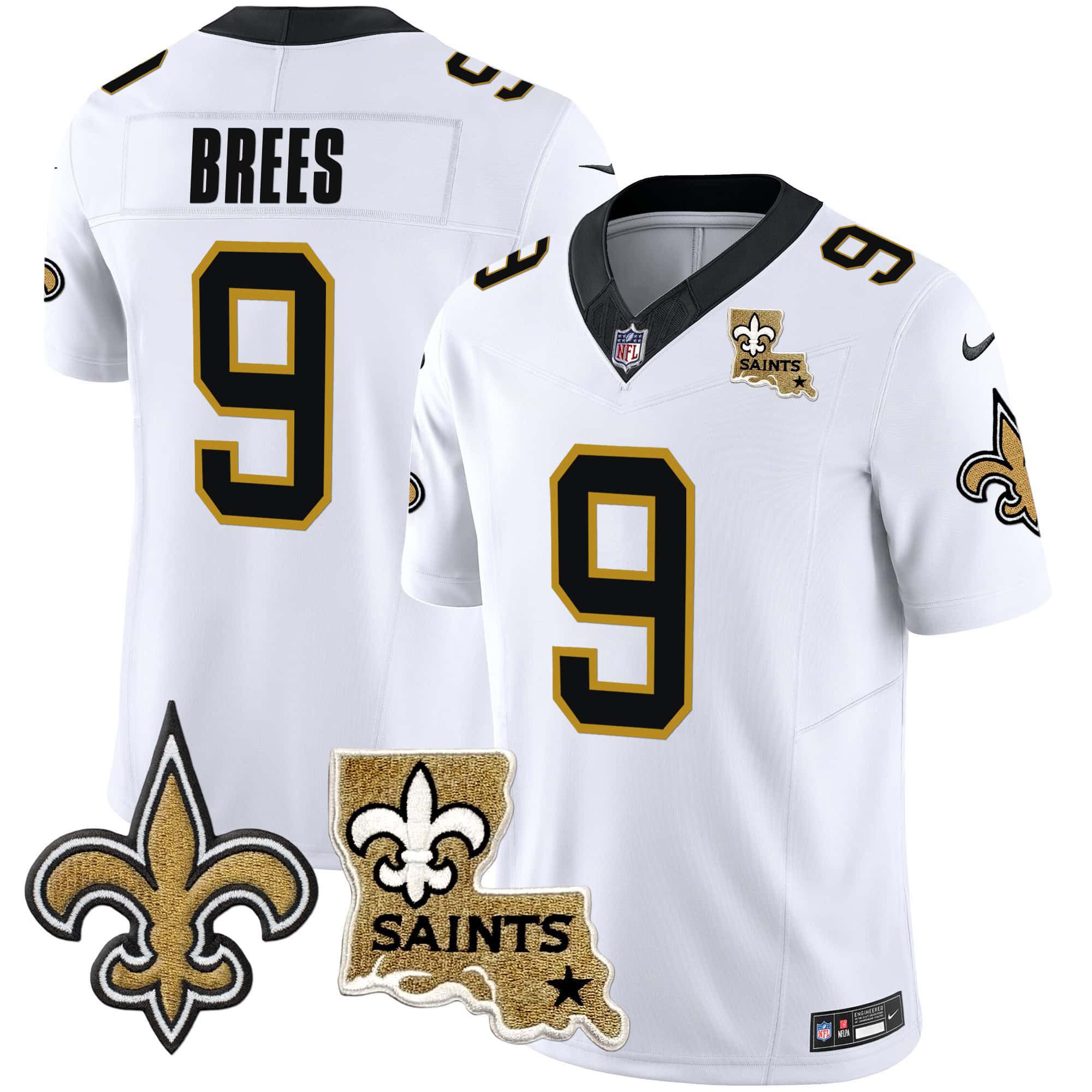 Men New Orleans Saints #9 Brees White 2024 Nike Vapor Limited NFL Jersey